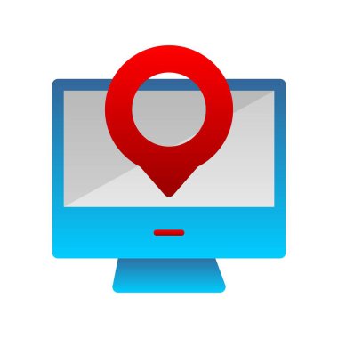 Konum Düz Gradyan Vektör Simgesi Tasarımı