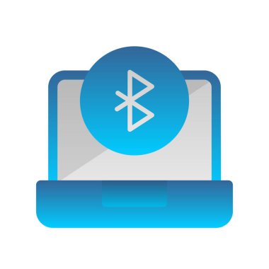 Bluetooth Düz Gradyan Vektör Simgesi Tasarımı