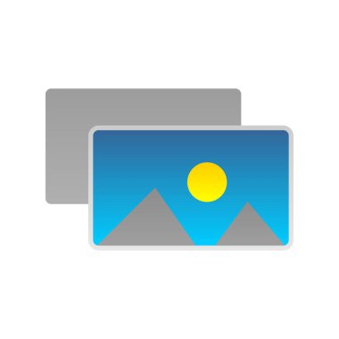 Galeri Düz Gradyan Vektör Simgesi Tasarımı