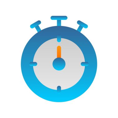  Kronometre Düz Gradyan Vektör Simgesi Tasarımı