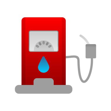 Yakıt İstasyonu Düz Gradyan Vektör Simgesi Tasarımı