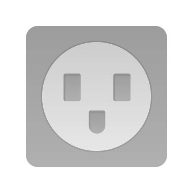 Soket Düz Gradyan Vektör Simgesi Tasarımı