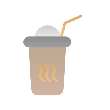 Tek kullanımlık kahve Düz Gradyan Vektör Simgesi Tasarımı