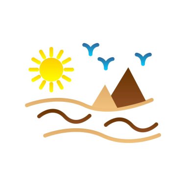 Çöl Düz Gradyan Vektör Simgesi Desig