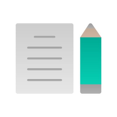 Belge Düz Gradyan Vektör Simgesi Tasarımı