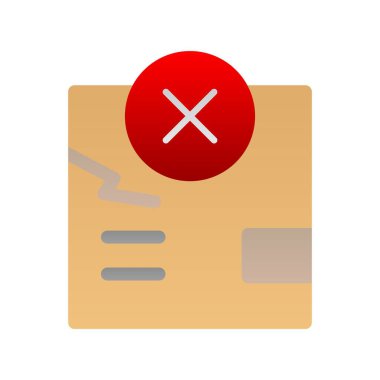 Çatlak Düz Gradyan Vektör Simgesi Tasarımı