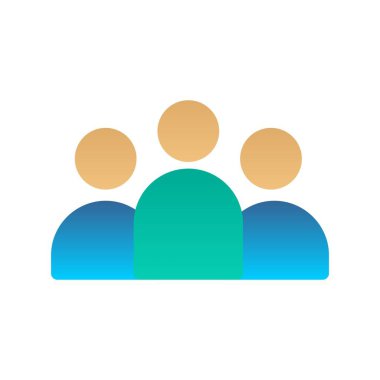 Grup Düz Gradyan Vektör Simgesi Tasarımı