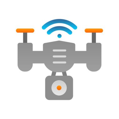 Drone Düz Gradyan Vektör Simgesi Tasarımı