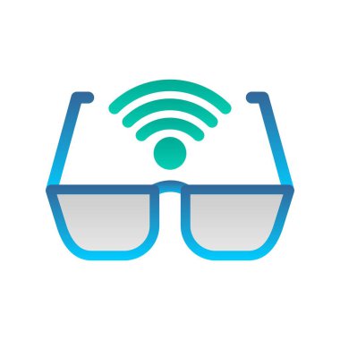  Google Gözlükleri Düz Gradyan Vektör Simgesi Tasarımı