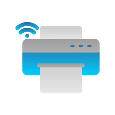 Yazıcı Düz Gradyan Vektör Simgesi Tasarımı