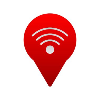 Pin Düz Gradyan Vektör Simgesi Tasarımı