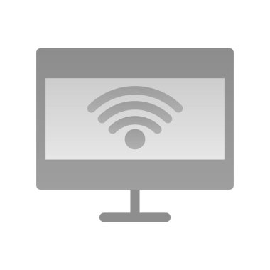 Akıllı TV Düz Gradyan Vektör Simgesi Tasarımı