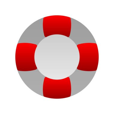  Lifebuoy Düz Gradyan Vektör Simgesi Tasarımı