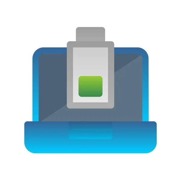 Επίπεδη Gradient Vector Icon Desig Μπαταρίας — Διανυσματικό Αρχείο