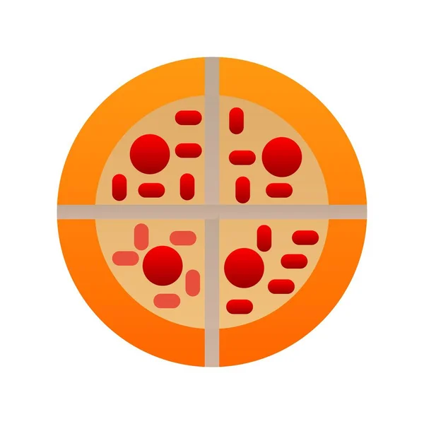 Pizza Flat Gradient Vector Icon Desig — Stockový vektor