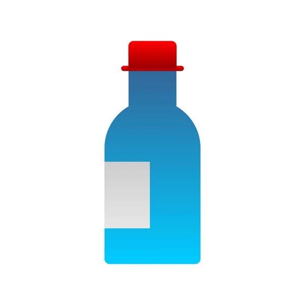 Botella Vino Plana Gradiente Vector Icono Desig — Vector de stock