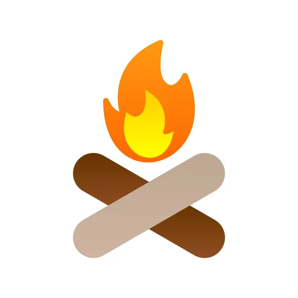 Bonfire Flat Gradient Vector Icon Desig — Stock Vector