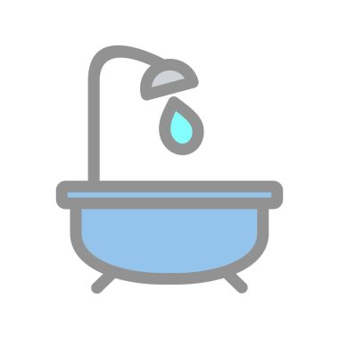  Küvet Satırı Işık Vektörü Simgesi Tasarımı