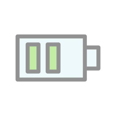 Pil Hattı Doldurulmuş Işık Vektörü Simgesi Tasarımı 