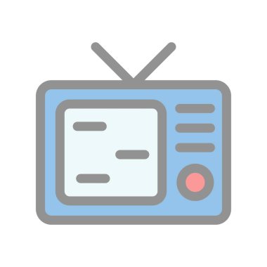 TV Ekran Satırı Işık Vektörü Simgesi Tasarımı Dolduruldu