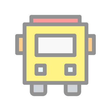  Okul Otobüs Hattı Işık Vektörü Simgesi Tasarımı