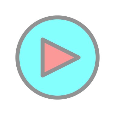 Düğme Kabartma Vektörü Simgesi Tasarımı Oynat