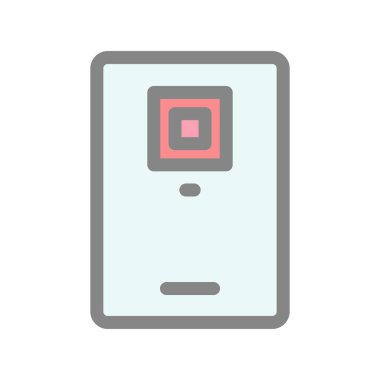 Akıllı Telefon Glyph Vektör Simgesi Tasarımı