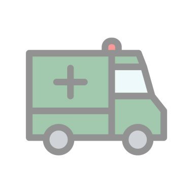 Ambulans Hattı Doldurulmuş Işık Vektörü Simgesi Tasarımı