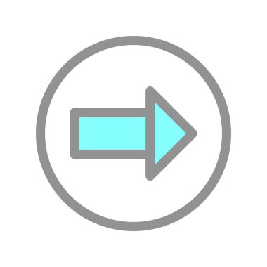 Sağ Ok Doldurulmuş Işık Vektörü Simgesi Tasarımı