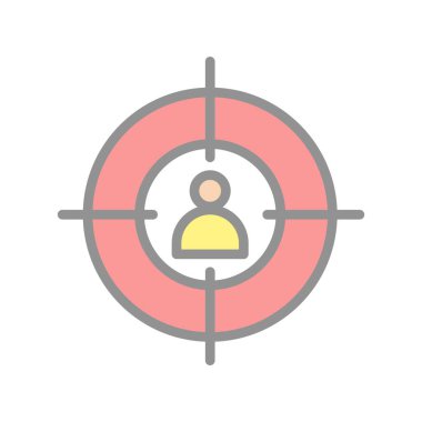 Hedef Doldurulmuş Işık Vektörü Simgesi Tasarımı