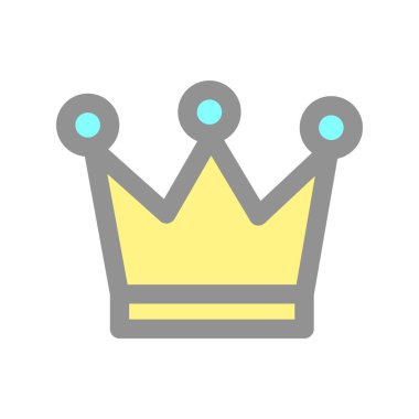 Crown Doldurulmuş Işık Vektörü Simgesi Tasarımı