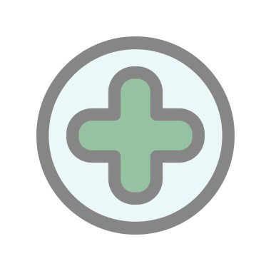 Artı Doldurulmuş Işık Vektörü Simgesi Tasarımı