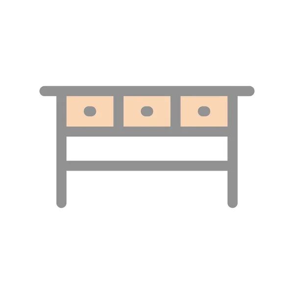 Desk Line Gefüllter Lichtvektor Icon Desig — Stockvektor