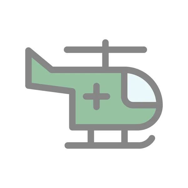 Helicopter Line Filled Light Vector Icon Design — Stock Vector