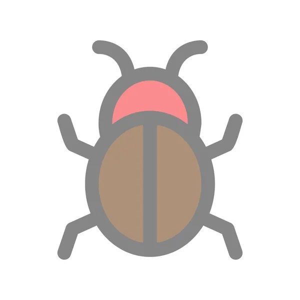 Bug Lleno Luz Vector Icono Diseño — Vector de stock