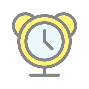 Alarm Saati Dolu Işık Vektörü Simgesi Tasarımı