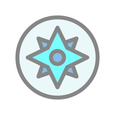 Navigasyon Doldurulmuş Işık Vektörü Simgesi Tasarımı