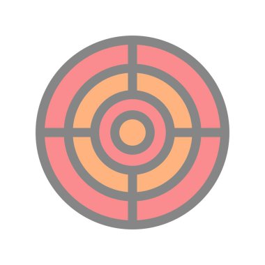 Hedef Doldurulmuş Işık Vektörü Simgesi Tasarımı