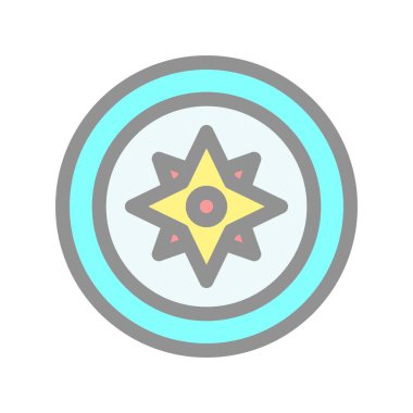 Pusula Dolu Işık Vektörü Simgesi Tasarımı