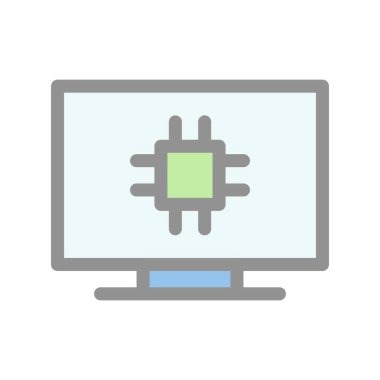 Bilgisayar Doldurulmuş Işık Vektörü Simgesi Tasarımı