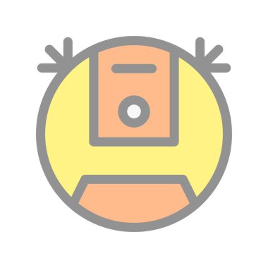 Robot Süpürgesi Işık Vektörü Simgesi Tasarımı