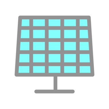 Güneş Paneli Doldurulmuş Işık Vektörü Simgesi Tasarımı