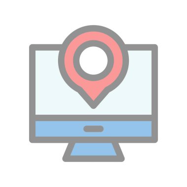 Konum Doldurulmuş Işık Vektörü Simgesi Tasarımı