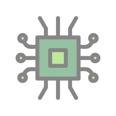 İşlemci Doldurulmuş Işık Vektörü Simgesi Tasarımı