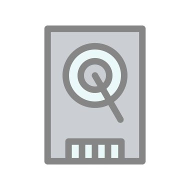 Sabit Disk Doldurulmuş Işık Vektörü Simgesi Tasarımı