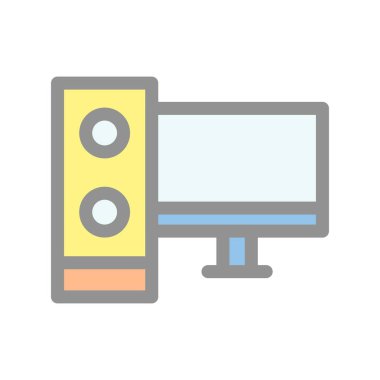 Hoparlör Işık Vektörü Simgesi Tasarımı