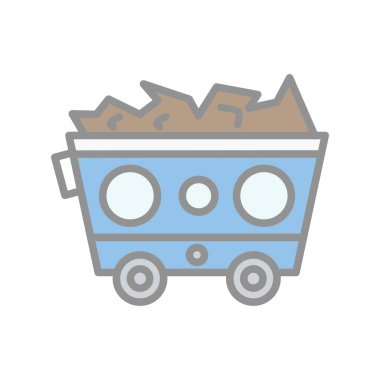 Kömür Tramvayı Işık Vektörü Simgesi Tasarımı