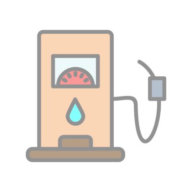 Yakıt İstasyonu Işık Vektörü Simgesi Tasarımı