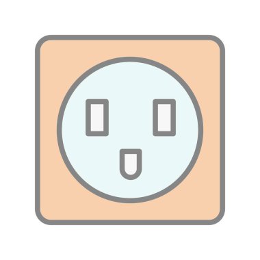 Soket Doldurulmuş Işık Vektörü Simgesi Tasarımı