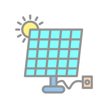  Güneş Sistemi Dolu Işık Vektörü Simgesi Tasarımı